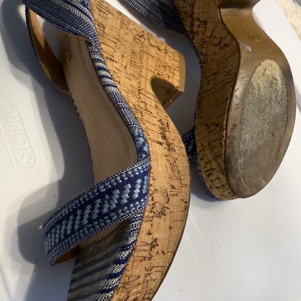 Blue Strappy Wedge Sandals size 7 - Picture 5 of 14